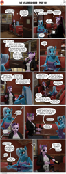 Size: 2000x5190 | Tagged: safe, artist:stellarator, starlight glimmer, trixie, anthro, unguligrade anthro, comic:we will be adored, comic:we will be adored part 60, g4, 3d, alcohol, blender, blender cycles, cycles render, drink, not sfm