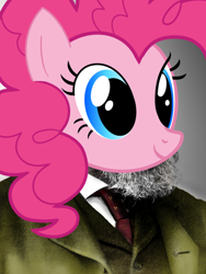 Size: 736x981 | Tagged: safe, pinkie pie, g4, closed mouth, communism, cute, friedrich engels, irl, male, necktie, photo, prussia, solo, vector used