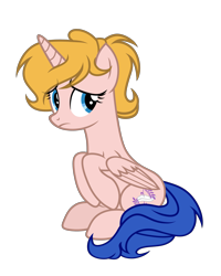 Size: 3643x4547 | Tagged: safe, artist:equestria secret guard, oc, oc only, oc:milia, alicorn, alicorn oc, female, horn, mare, simple background, sitting, solo, transparent background, wings
