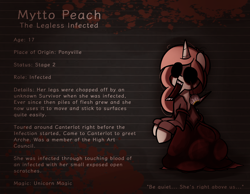 Size: 3100x2400 | Tagged: safe, artist:arche, oc, oc:mytto, pony, unicorn, series:archeverse, alternate universe, blood, bone, clothes, crying, empty eyes, horn, infectionau, legless, monster, scrapes, solo, tears of blood, torn clothes, unicorn oc
