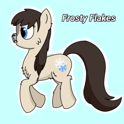 Size: 3500x3500 | Tagged: safe, artist:aldaplayer, oc, oc only, oc:frosty flakes, earth pony, fish, pony, yakutian horse, cute