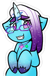 Size: 468x700 | Tagged: safe, artist:zutcha, comet (g5), auroricorn, pony, g5, cometbetes, cute, eye clipping through hair, eyebrows, eyebrows visible through hair, grin, horn, looking at you, male, simple background, smiling, smiling at you, solo, stallion, transparent background, unshorn fetlocks