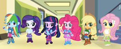 Size: 977x400 | Tagged: safe, artist:anayahmed2, applejack, fluttershy, pinkie pie, rainbow dash, rarity, twilight sparkle, alicorn, human, equestria girls, g4, chibi, eqg promo pose set, female, humane five, humane six, twilight sparkle (alicorn)