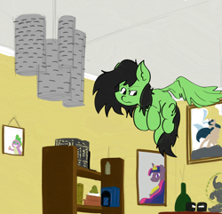 Size: 2264x2185 | Tagged: safe, artist:ponny, oc, oc:filly anon, pegasus, pony, colored, female, filly, flying, foal, solo