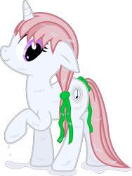 Size: 2487x3302 | Tagged: safe, artist:cranberry-tofu, oc, oc:whisper call, pony, unicorn, female, horn, mare, simple background, solo, transparent background, vector, wet, wet mane