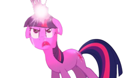 Size: 1280x800 | Tagged: safe, edit, edited screencap, editor:dracoawesomeness, screencap, twilight sparkle, unicorn, a canterlot wedding, g4, season 2, angry, background removed, ears back, female, floppy ears, glowing, glowing horn, horn, looking up, magic, mare, multicolored hair, multicolored mane, multicolored tail, not a vector, open frown, purple body, purple coat, purple eyes, purple fur, purple hair, purple mane, purple pony, purple tail, simple background, solo, striped hair, striped mane, striped tail, tail, transparent background, tri-color hair, tri-color mane, tri-color tail, tri-colored hair, tri-colored mane, tri-colored tail, tricolor hair, tricolor mane, tricolor tail, tricolored hair, tricolored mane, tricolored tail, unicorn twilight