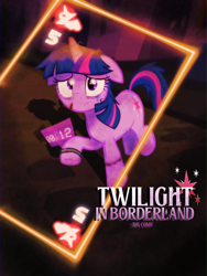 Size: 1200x1600 | Tagged: safe, artist:twital, twilight sparkle, pony, unicorn, g4, blood, comic cover, female, floppy ears, horn, injured, solo, twilight in borderland, unicorn twilight
