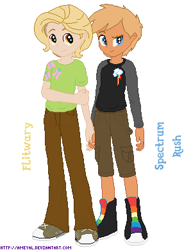Size: 287x390 | Tagged: safe, artist:ameyal, artist:renjia254, edit, fluttershy, rainbow dash, equestria girls, g4, blonde, boots, butterscotch, clothes, cutie mark on clothes, duo, duo male, equestria guys, gay, holding hands, human coloration, male, natural eye color, natural hair color, pants, rainbow blitz, rule 63, ship:butterblitz, ship:flutterdash, shipping, shirt, shoes, simple background, white background, wrong name