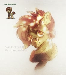 Size: 1823x2071 | Tagged: safe, artist:valericc, oc, oc only, oc:dew charm, pony, unicorn, pony town, clothes, glasses, horn, pixel art, scarf, solo, spectacles