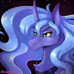 Size: 1024x1024 | Tagged: safe, artist:stephu-art, princess luna, alicorn, pony, g4, solo