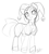 Size: 1051x1169 | Tagged: safe, artist:lina, doll pony, earth pony, object pony, original species, pony, animate object, cute, doll, female, hat, jester, jester hat, jester outfit, living doll, mare, monochrome, pomni, ponified, ponmi, simple background, sketch, smiling, solo, the amazing digital circus, toy, white background
