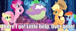Size: 773x323 | Tagged: safe, screencap, applejack, fluttershy, pinkie pie, rainbow dash, spike, earth pony, fish, pegasus, puffer fish, seapony (g4), unicorn, g4, my little pony: the movie, applejack's hat, bubble, caption, clothes, coral, cowboy hat, female, fin wings, finding nemo, fins, fish tail, flowing mane, flowing tail, glowing, hat, horn, image macro, imgflip, inflation, looking at you, looking back, looking back at you, mare, movie reference, ocean, open mouth, scales, seaponified, seapony applejack, seapony fluttershy, seapony pinkie pie, seapony rainbow dash, seaquestria, seaweed, species swap, spike the pufferfish, swimming, tail, text, transparent wings, underwater, water, wings