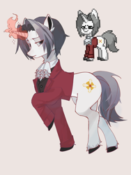 Size: 2000x2666 | Tagged: safe, artist:catyypie, pony, ace attorney, anime, miles edgeworth, ponified, simple background