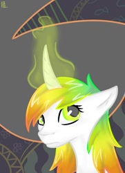 Size: 741x1024 | Tagged: safe, artist:ferafel, oc, oc only, pony, unicorn, female, horn, mare, solo