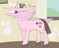 Size: 2268x1843 | Tagged: safe, artist:pain-jam-cookie, alicorn, pony, concave belly, ponified, solo