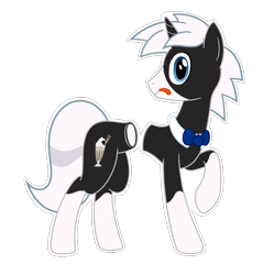 Size: 1303x1363 | Tagged: safe, artist:of-felt-and-cardboard, oc, oc only, oc:creamy twist, unicorn, concave belly, half, horn, male, modular, raised hoof, simple background, slender, solo, stallion, sticker, thin, tongue out, transparent background