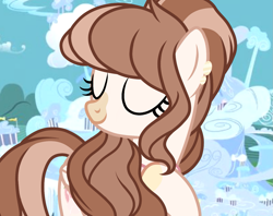 Size: 1363x1080 | Tagged: safe, artist:cstrawberrymilk, oc, oc:strawberry milk, pegasus, pony, g4, eyes closed, female, mare, solo