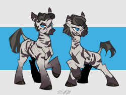 Size: 2000x1500 | Tagged: safe, artist:egil, oc, oc only, zebra, duo, duo male and female, female, male, scar, siblings