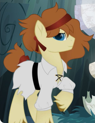 Size: 479x620 | Tagged: safe, artist:lostinthetrees, earth pony, pony, g4, my little pony: tails of equestria, official, bandana, male, melody of the waves, pirate, pirate costume, pirate outfit, solo, stallion, unnamed character, unnamed pony, unshorn fetlocks