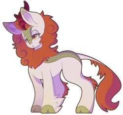 Size: 2754x2566 | Tagged: safe, artist:diiscoo, autumn blaze, kirin, g4, bored, cloven hooves, concave belly, lidded eyes, simple background, sleepy, solo, transparent background