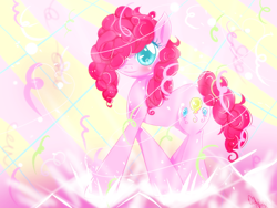 Size: 640x480 | Tagged: safe, artist:daleeny, pinkie pie, earth pony, pony, g4, colored pupils, solo, streamers