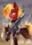 Size: 2829x3949 | Tagged: safe, artist:buvanybu, oc, oc only, oc:buster wilds, earth pony, pony, armor, chaos star, commission, earth pony oc, gun, heterochromia, laser gun, lasgun, solo, warhammer (game), warhammer 40k, weapon, ych result