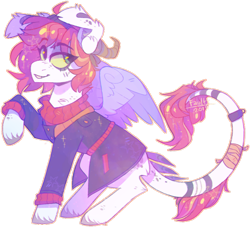 Size: 1280x1162 | Tagged: safe, artist:faultx, oc, oc only, oc:faultx, pegasus, pony, clothes, dog ears, horns, simple background, solo, transparent background