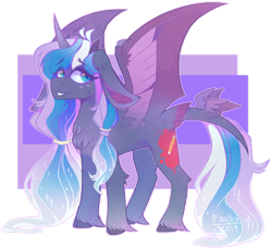 Size: 1280x1175 | Tagged: safe, artist:faultx, oc, oc:moonlight melody (wallvie), alicorn, pony, bat wings, female, mare, solo, tail wings, wings