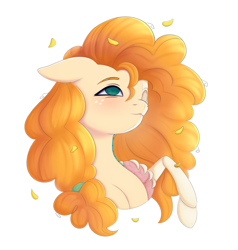 Size: 1806x1896 | Tagged: safe, artist:tanatos, pear butter, earth pony, freeny's hidden dissectibles, g4, curly mane, female, simple background, solo, white background