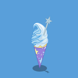 Size: 500x500 | Tagged: safe, artist:beike, part of a set, trixie, g4, blue background, cutie mark, food, ice cream, ice cream cone, no pony, simple background