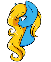 Size: 1000x1200 | Tagged: safe, artist:cosmicapotatoes, oc, oc only, oc:internet explorer, earth pony, pony, ask internet explorer, browser ponies, bust, female, internet explorer, mare, portrait, simple background, solo, white background