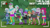 Size: 1280x720 | Tagged: safe, edit, edited screencap, screencap, aqua blossom, bulk biceps, fleur-de-lis, frosty orange, pinkie pie, snails, snips, trixie, human, equestria girls, five lines you need to stand in, g4, my little pony equestria girls: better together, conga, conga line, female, male, recording, selfie drone