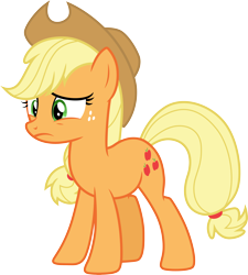 Size: 3000x3334 | Tagged: safe, artist:cloudy glow, applejack, earth pony, pony, fake it 'til you make it, g4, .ai available, applejack's hat, cowboy hat, female, hat, simple background, solo, transparent background, vector