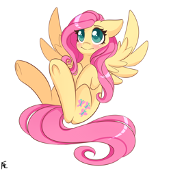 Size: 1600x1600 | Tagged: safe, artist:spittfireart, part of a set, fluttershy, pegasus, pony, g4, blushing, colored pupils, cute, eyebrows, female, mare, shyabetes, signature, simple background, smiling, solo, spread wings, underhoof, white background, wings