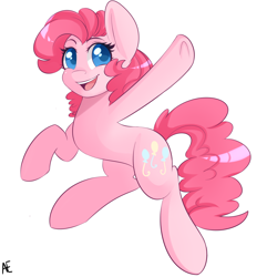 Size: 1600x1600 | Tagged: safe, artist:spittfireart, part of a set, pinkie pie, earth pony, pony, g4, colored pupils, cute, diapinkes, eyebrows, female, looking at you, mare, open mouth, open smile, signature, simple background, smiling, smiling at you, solo, white background
