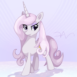 Size: 1600x1600 | Tagged: safe, artist:swasfews, fleur-de-lis, pony, unicorn, g4, concave belly, female, horn, mare, simple background, solo