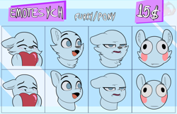 Size: 3600x2324 | Tagged: safe, artist:joaothejohn, pony, blushing, bruh, commission, cute, emoji, emotes, expressions, furry, heart, lidded eyes, open mouth, poggers, shy, simple background, smiling, solo, text, your character here