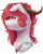 Size: 3527x4439 | Tagged: safe, artist:wallvie, oc, oc only, oc:faultx, pony, bust, dog ears, horns, portrait, simple background, solo, transparent background