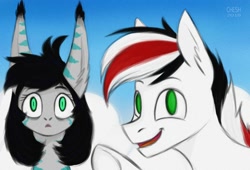 Size: 2500x1700 | Tagged: artist needed, source needed, safe, oc, oc:damiyan, pegasus, cloud, green eyes, white fur