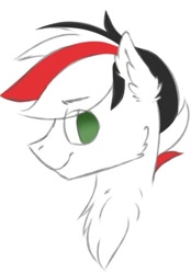 Size: 445x640 | Tagged: source needed, safe, artist:pollynia, oc, oc only, oc:damiyan, pegasus, green eyes, head, simple background, solo, white background, white fur