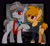 Size: 1920x1763 | Tagged: safe, artist:scarshine, oc, oc only, oc:osoliang, oc:scar shine, earth pony, pony, unicorn, bandage, clothes, duo, headphones, horn, male, stallion