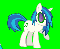 Size: 849x701 | Tagged: safe, artist:alethila, dj pon-3, vinyl scratch, fighting is magic, fighting is magic aurora, g4, blue mane, blue tail, cd, glasses, green background, simple background, solo, tail