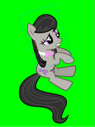 Size: 525x703 | Tagged: safe, artist:alethila, octavia melody, fighting is magic, fighting is magic aurora, g4, black hair, black tail, bowtie, green background, sad, simple background, solo, tail