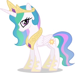 Size: 1053x1024 | Tagged: safe, artist:helenosprime, princess celestia, alicorn, pony, g4, crown, hoof shoes, jewelry, necklace, regalia, simple background, solo, vector, white background, young celestia, younger