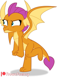 Size: 2219x3000 | Tagged: safe, artist:frownfactory, smolder, dragon, g4, angry, dragoness, faic, female, horns, simple background, solo, transparent background, tsundere, vector, wings
