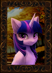 Size: 3218x4539 | Tagged: safe, artist:empress-twilight, twilight sparkle, alicorn, pony, g4, female, frame, framed picture, horn, looking at you, mare, smiling, smiling at you, solo, twilight sparkle (alicorn)