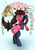 Size: 707x1000 | Tagged: safe, artist:anykoe, oc, oc:macdolia, clothes, commission, floating heart, flower, happy, heart, heart eyes, marriage, necktie, pigtails, simple background, socks, speech bubble, text, wedding, wingding eyes