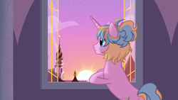 Size: 3000x1688 | Tagged: safe, artist:nika-rain, oc, oc only, oc:daylight rosette, pony, unicorn, commission, dawn, horn, show accurate, solo, vector