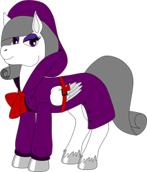 Size: 1296x1523 | Tagged: safe, artist:thecanadiantoony2001, oc, oc only, oc:oliver spade, pegasus, pony, g4, clothes, detective, eyeshadow, fedora, female, hat, makeup, simple background, solo, transparent background, trenchcoat