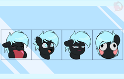 Size: 3600x2324 | Tagged: safe, artist:joaothejohn, oc, oc only, oc:midnight lancer, pegasus, pony, blushing, bruh, commission, cute, emoji, emotes, expressions, heart, lidded eyes, open mouth, pegasus oc, poggers, shy, smiling, solo, text, your character here